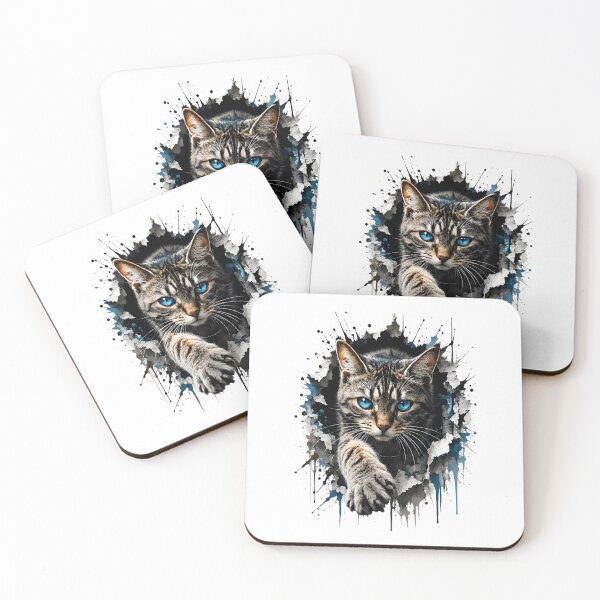 Item preview, Blue Eyed Cat Breaking Through Wall designed and sold by ArcadiaSilence.