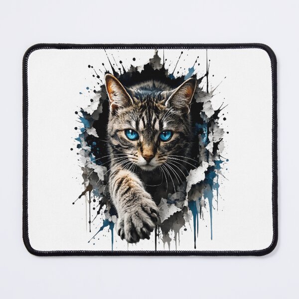 Item preview, Blue Eyed Cat Breaking Through Wall designed and sold by ArcadiaSilence.