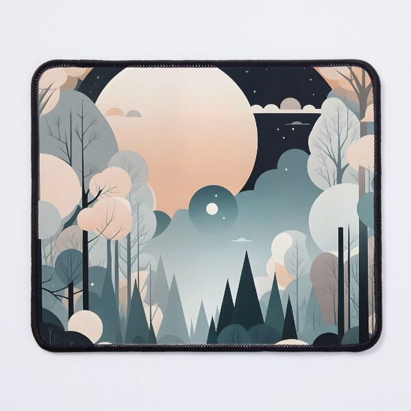 Item preview, Dreamscape Moonlit Forest Art | Modern Minimalist Woodland Landscape designed and sold by Patricia Johnston.