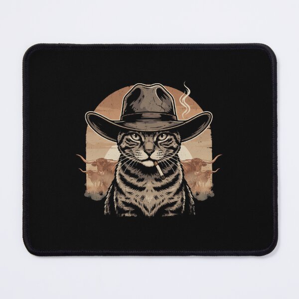 Item preview, Cowboy Cat Outlaw Western Longhorn Sunset designed and sold by Enea Kelo.