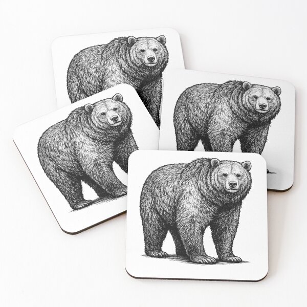Item preview, Realistic minimalistic black and white bear designed and sold by Minimalisticaly.