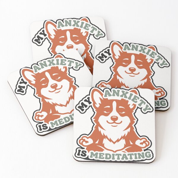 Item preview, Funny Corgi Yoga Sticker – My Anxiety Is Meditating designed and sold by MavtM.