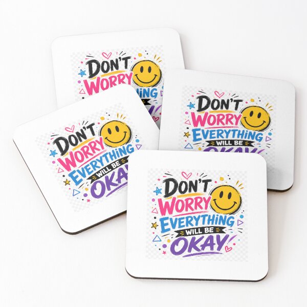 Item preview, Retro Smiley Face Don't Worry Everything Will Be Okay Quote designed and sold by HOPPRINTS.