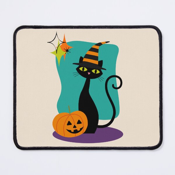 Item preview, Retro Mid Century Modern Halloween Cat designed and sold by Volt Junkies.