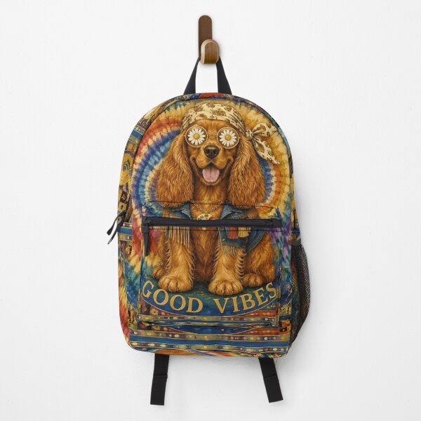 Item preview, Cocker Spaniel Art Dog Tie Dye Hippie | Peace Art Good Vibes | Gustav Klimt Salvador Dali Style designed and sold by Natalia-Vlad.