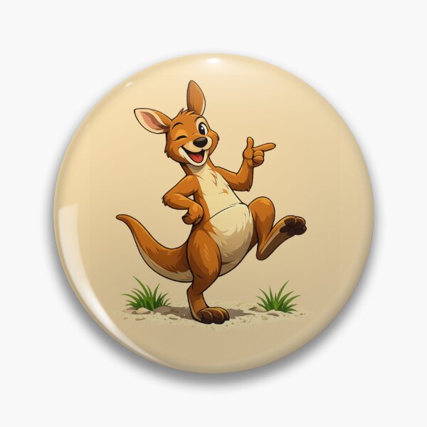 Item preview, Funny Winking Kangaroo Cartoon Cute Happy Aussie Animal Illustration. designed and sold by LunaPrintCo.