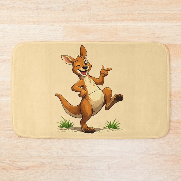 Item preview, Funny Winking Kangaroo Cartoon Cute Happy Aussie Animal Illustration. designed and sold by LunaPrintCo.