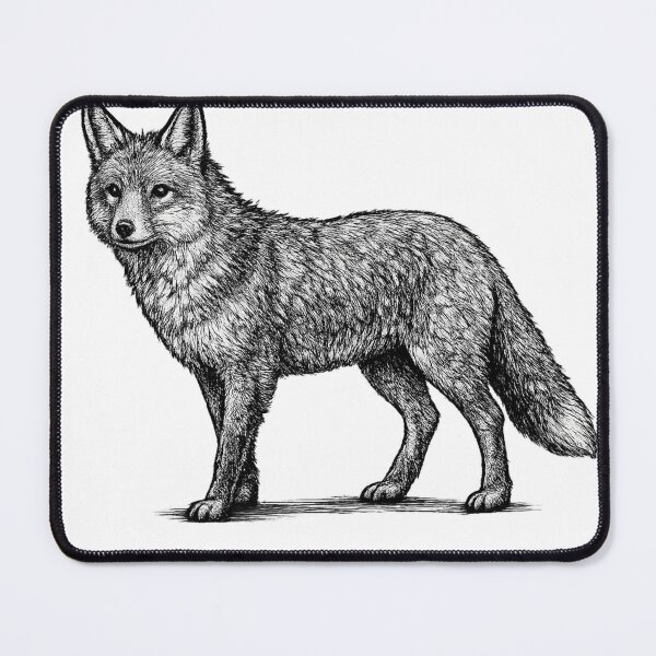 Item preview, Realistic minimalistic black and white fox designed and sold by Minimalisticaly.