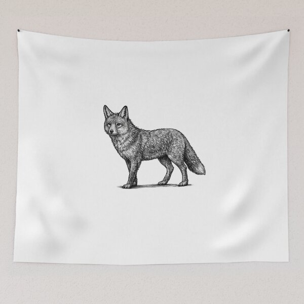Item preview, Realistic minimalistic black and white fox designed and sold by Minimalisticaly.