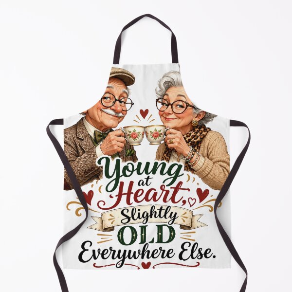 Item preview, Young at Heart, Slightly Old Everywhere Else – Funny Senior Couple designed and sold by Quirky Gaps.