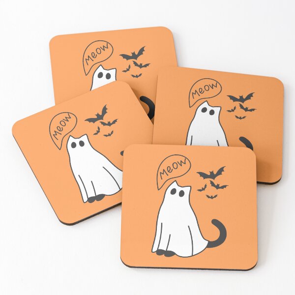Item preview, Spooky Season Cute Halloween Ghost Cat designed and sold by Volt Junkies.