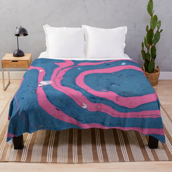 Item preview, DARK TURQUOISE AND HOT PINK MARBLING PAINT DESIGN designed and sold by ozcushionstoo.