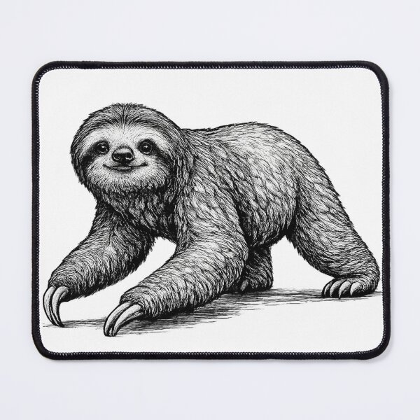 Item preview, Realistic minimalistic black and white sloth designed and sold by Minimalisticaly.