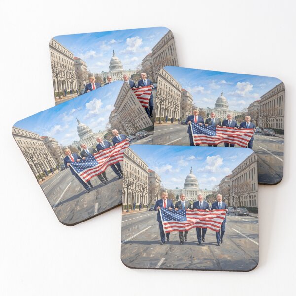 Item preview, President Trump, Clinton, Bush, Biden American Flag designed and sold by Home Decor Art.