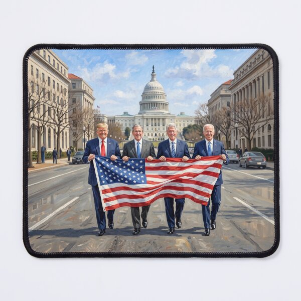 Item preview, President Trump, Clinton, Bush, Biden American Flag designed and sold by Home Decor Art.