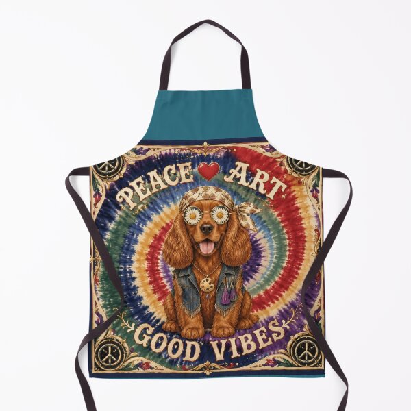 Item preview, Peace Love Art Good Vibes Hippie Cocker Spaniel | Tie Dye Dog Bandana Style designed and sold by Natalia-Vlad.