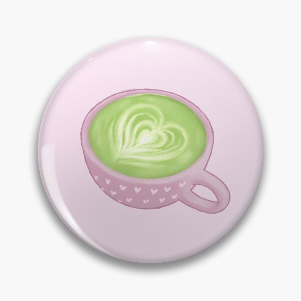 Item preview, matcha heart latte cup designed and sold by Kayochine.