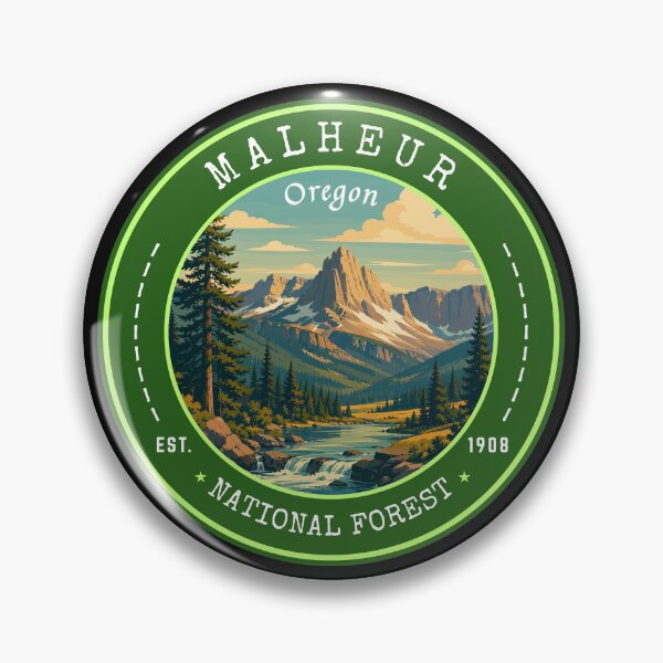 Item preview, Malheur National Forest (Oregon) USA, Vintage Travel Art Circle Emblem designed and sold by MaateoDesign.