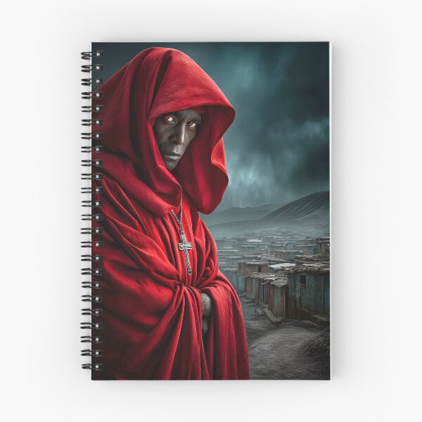 Item preview, Mysterious man in Red Hood Amidst Dark Landscape designed and sold by Artessie.