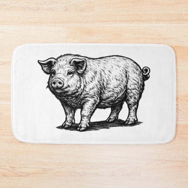 Item preview, Realistic minimalistic black and white pig designed and sold by Minimalisticaly.