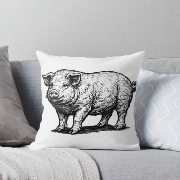 Item preview, Realistic minimalistic black and white pig designed and sold by Minimalisticaly.