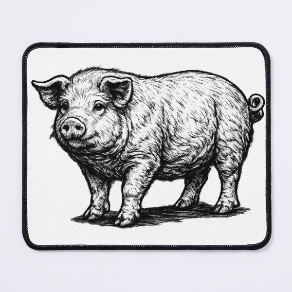 Item preview, Realistic minimalistic black and white pig designed and sold by Minimalisticaly.