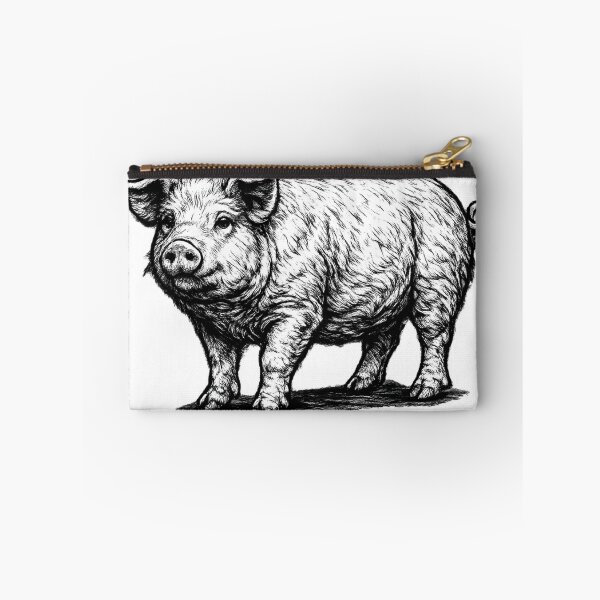 Item preview, Realistic minimalistic black and white pig designed and sold by Minimalisticaly.