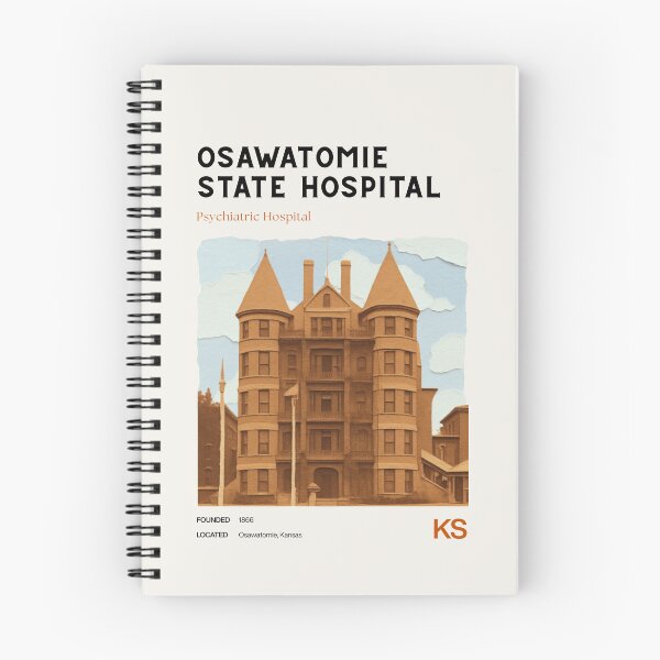 Item preview, Osawatomie State Hospital Midcentury Modern Travel Poster designed and sold by GhostlyWorld.