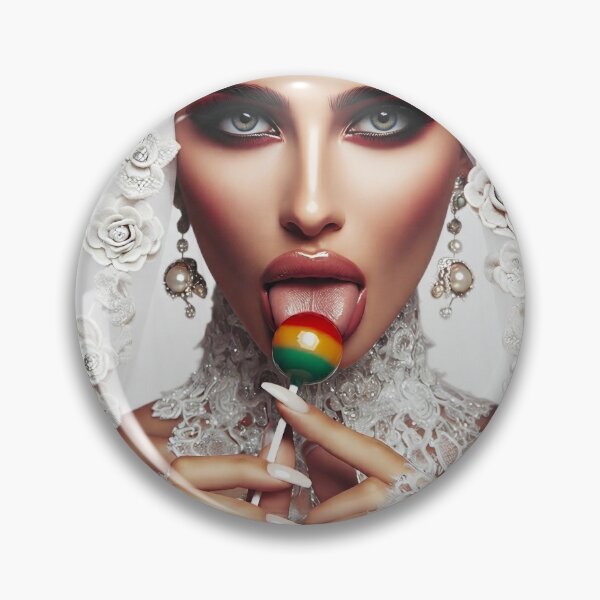 Item preview, Bridal Portrait Licking Rainbow Lollipop designed and sold by Voodoo Store Paranormal Collections.