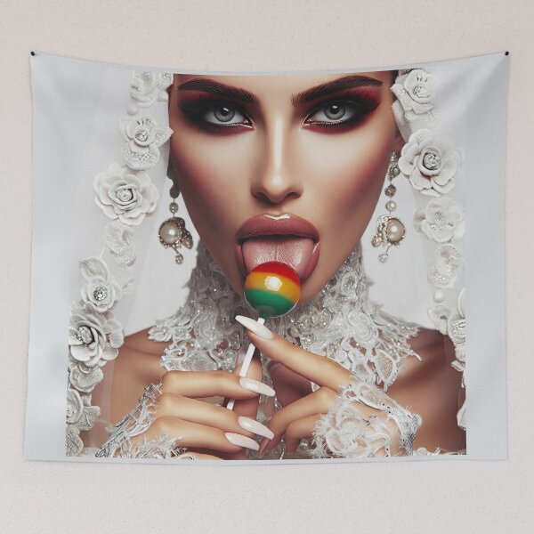 Item preview, Bridal Portrait Licking Rainbow Lollipop designed and sold by Voodoo Store Paranormal Collections.