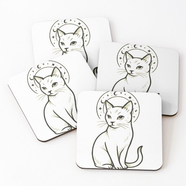 Item preview, Copy of Copy of Copy of Copy of Black Cat Moon Celestial Witchy Aesthetic Gothic Cat Design Sticker & T-Shirt designed and sold by Cat-astrophes.