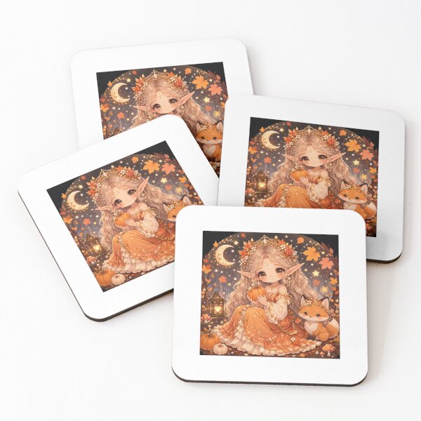 Item preview, Autumn Elf Princess with Fox | Cute Kawaii Fantasy Fairy Pumpkin designed and sold by Moonlight Studio.