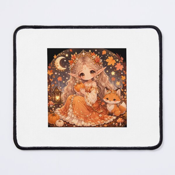 Item preview, Autumn Elf Princess with Fox | Cute Kawaii Fantasy Fairy Pumpkin designed and sold by Moonlight Studio.