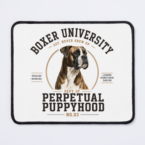 Item preview,  Boxer Dept of Perpetual Puppyhood | Funny Boxer Dog Varsity Shirt | Boxer Mom Gift | Boxer University designed and sold by TheDogClub.