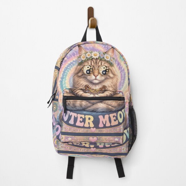 Item preview, Inner Peace Outer Meow | Hippie Maine Coon Cat | Yoga Zen Kitty | Tie Dye Mandala designed and sold by Natalia-Vlad.