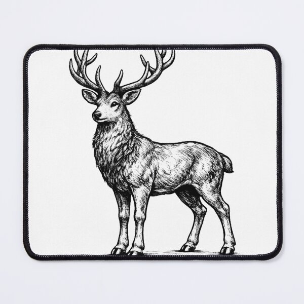Item preview, Realistic minimalistic black and white deer designed and sold by Minimalisticaly.