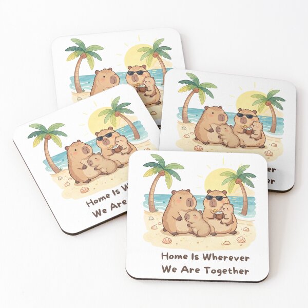 Item preview, Home Is Wherever We Are Together – Cute Capybara Family designed and sold by BCapybara.