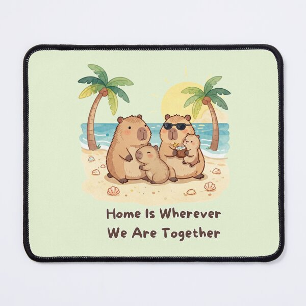 Item preview, Home Is Wherever We Are Together – Cute Capybara Family designed and sold by BCapybara.