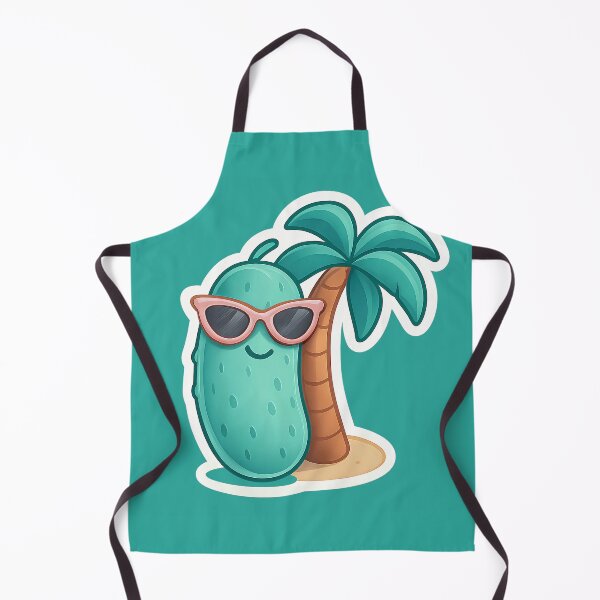 Item preview, Chilling Summer Beach Pickle with Sunglasses and Palm Tree Kawaii designed and sold by Basma Designs | Funny Shirts, Stickers & Mugs.