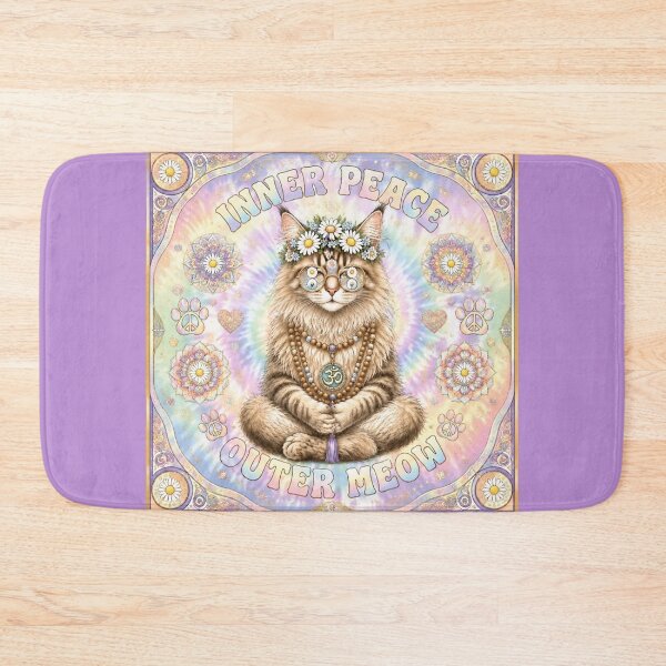 Item preview, Inner Peace Outer Meow Cosmic Maine Coon | Zen Hippie Cat | Tie Dye Mandala Yoga designed and sold by Natalia-Vlad.