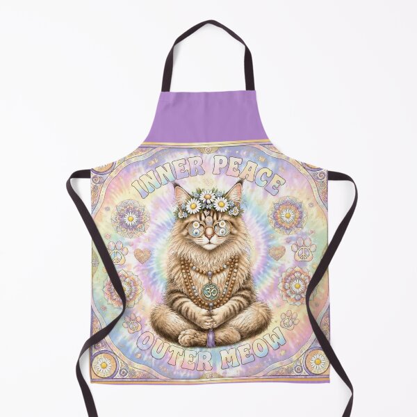 Item preview, Inner Peace Outer Meow Cosmic Maine Coon | Zen Hippie Cat | Tie Dye Mandala Yoga designed and sold by Natalia-Vlad.