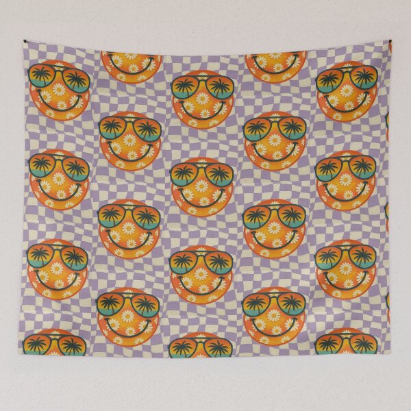Item preview, Painted Retro Smiley – Daisy Beach Vibes Artwork designed and sold by UUniqueIImprint.