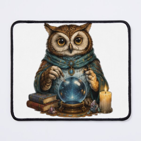 Item preview, Mystic Fortune Teller Owl with Crystal Ball designed and sold by DailyDoodlesBySumbul.