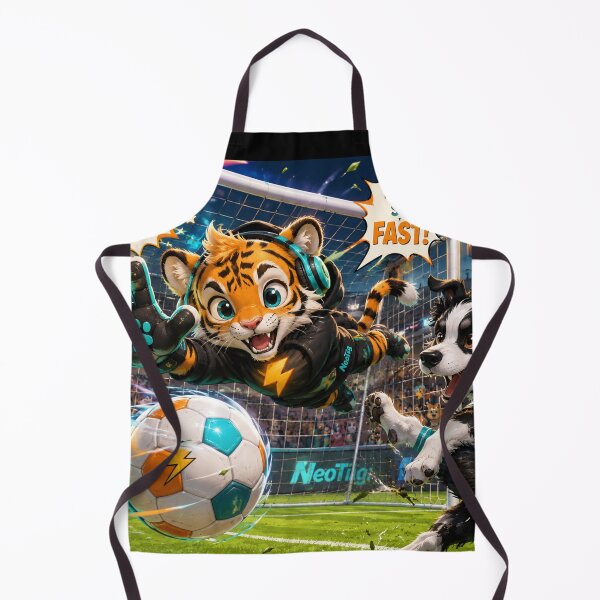 Item preview, NeoTig vs Border Collie | Epic Soccer Goalkeeper Showdown | Cute Sports Animal Art designed and sold by NeoTigLuna.