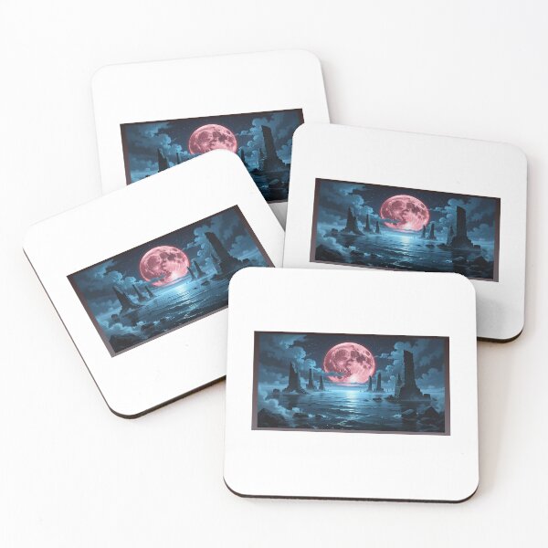 Item preview, Blood Moon Ocean Monoliths Fantasy designed and sold by ArtByih.