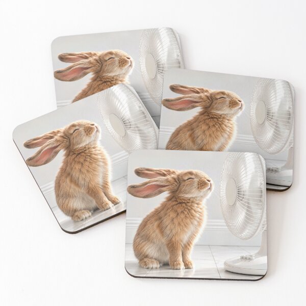 Item preview, Cute Rabbit Cooling off in Front of a House Fan designed and sold by Maria Dryfhout.