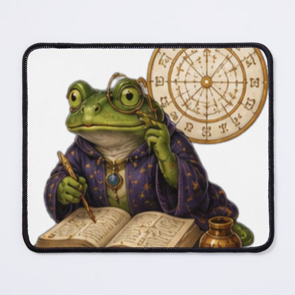 Item preview, Mystic Wizard Frog Reading Ancient Spells designed and sold by DailyDoodlesBySumbul.