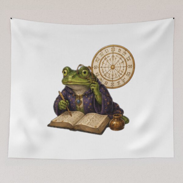 Item preview, Mystic Wizard Frog Reading Ancient Spells designed and sold by DailyDoodlesBySumbul.