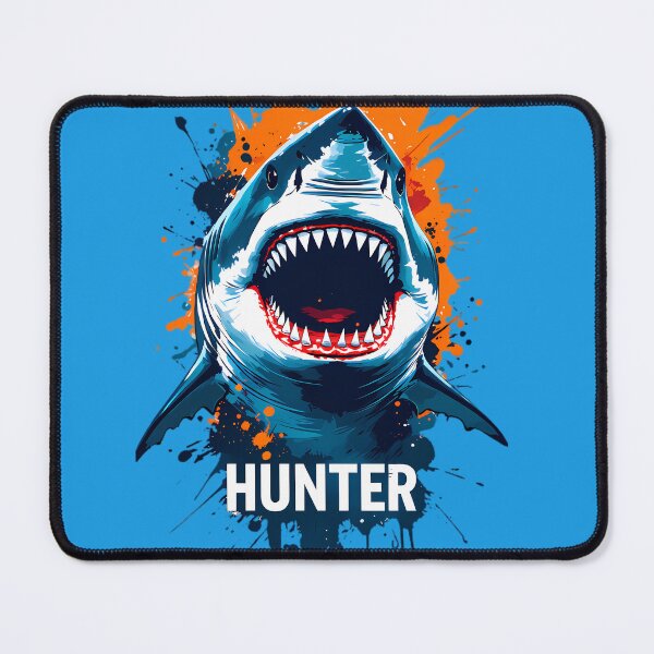 Item preview, HUNTER Great White Shark - Fierce Jaws Paint Splatter Art designed and sold by Structure-Blue.