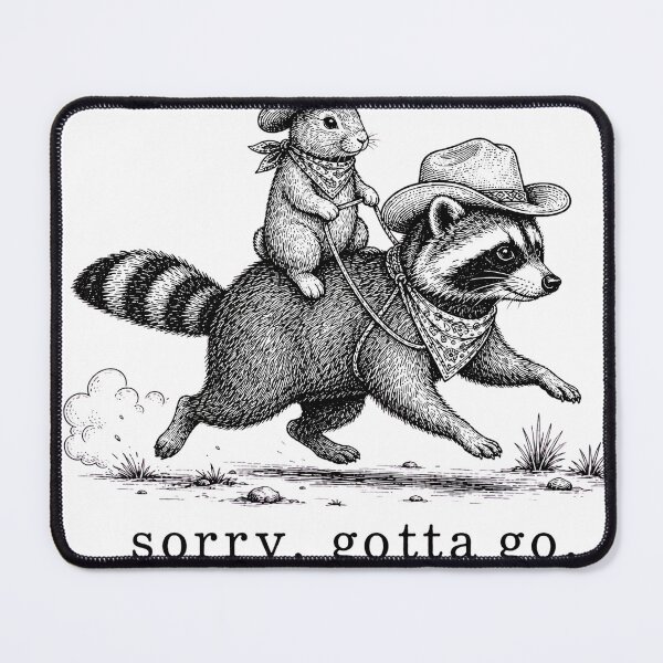 Item preview, Sorry Gotta Go The Vibes Are Off Funny Rabbit Riding Raccoon designed and sold by VGAfanatic.